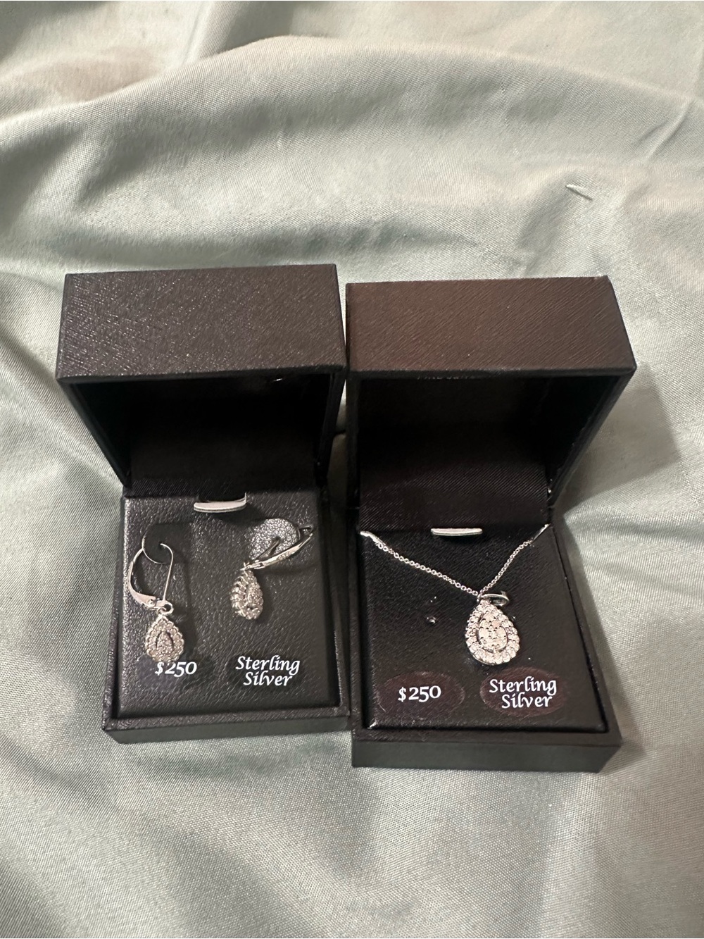Macy's Sterling Silver Teardrop Necklace & Dangle Earrings in Silver